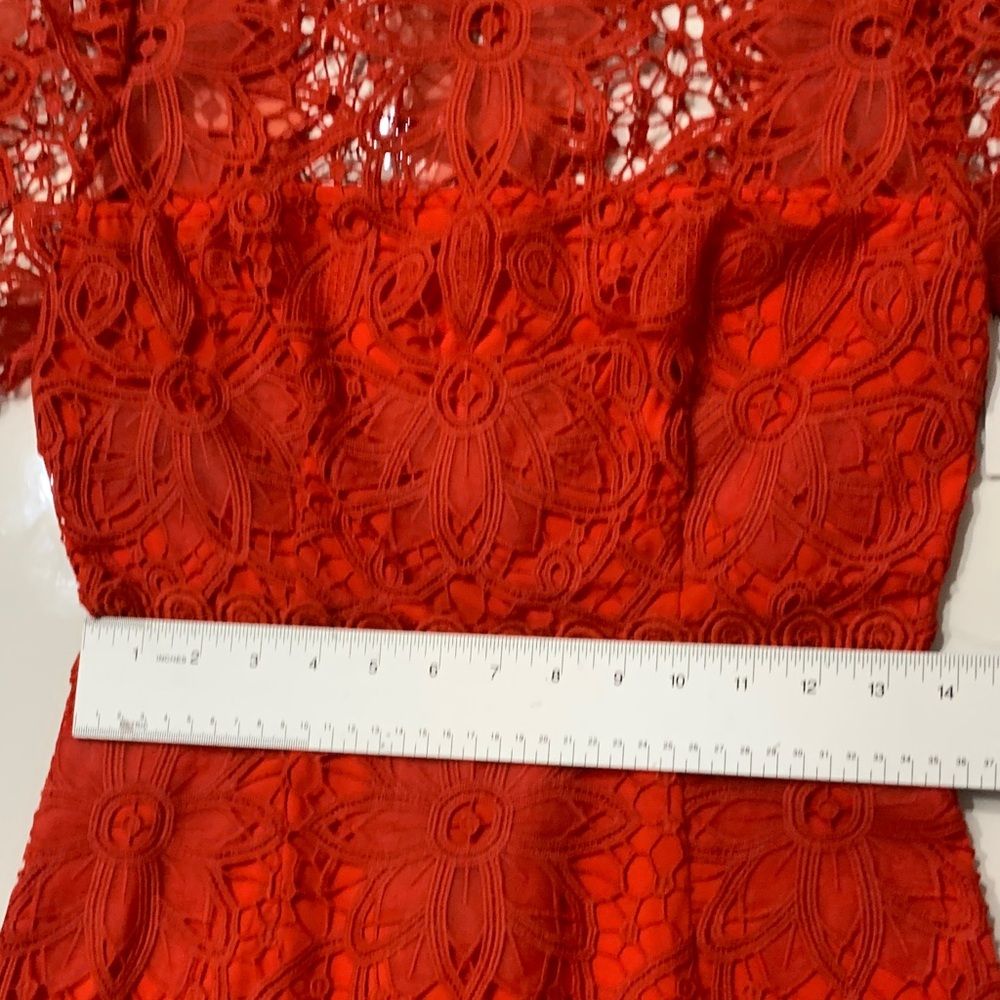 Saylor Vreni Fire Whirl Red Lace Mini Dress NWT Size Small Cocktail Party - Picture 12 of 14